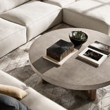 ChandeliersDecor.com-Coffee Tables-Aged Pine Wood Round Coffee Table