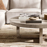 ChandeliersDecor.com-Coffee Tables-Aged Pine Wood Round Coffee Table