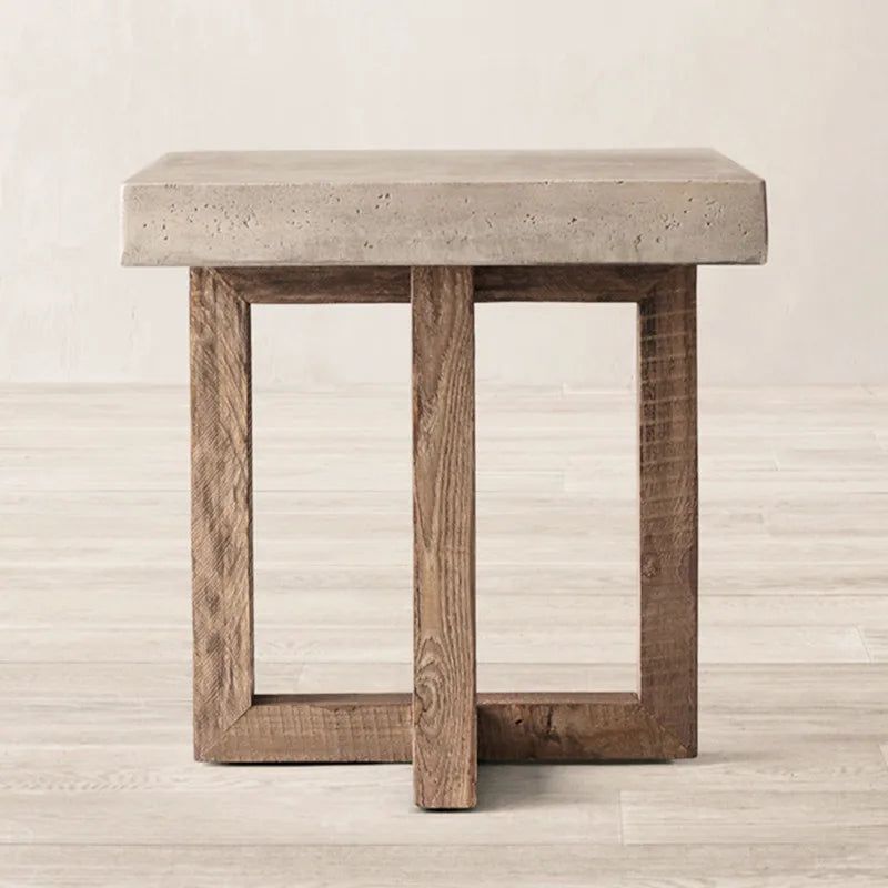 ChandeliersDecor.com-Coffee Tables-Aged Pine Wood Round Coffee Table