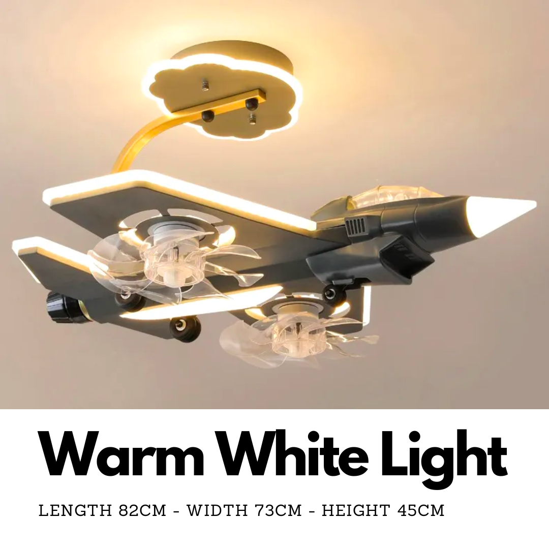 ChandeliersDecor.com-Kids Room Nursery Lighting-Airplane Ceiling Light with Fan for Kids Room