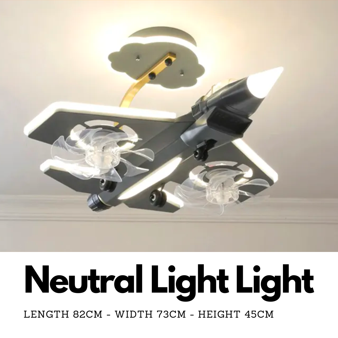 ChandeliersDecor.com-Kids Room Nursery Lighting-Airplane Ceiling Light with Fan for Kids Room