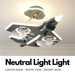 ChandeliersDecor.com-Kids Room Nursery Lighting-Airplane Ceiling Light with Fan for Kids Room