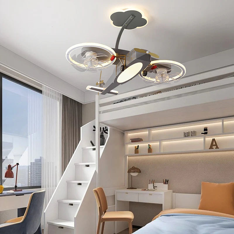 ChandeliersDecor.com-Kids Room Nursery Lighting-Airplane Fan Light for Kids Bedroom