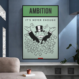 ChandeliersDecor.com-Monopoly Wall Poster-Alec Monopoly Ambition Monopoly Canvas Wall Art