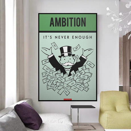 ChandeliersDecor.com-Monopoly Wall Poster-Alec Monopoly Ambition Monopoly Canvas Wall Art