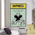 ChandeliersDecor.com-Monopoly Wall Poster-Alec Monopoly Cant Buy Happiness Play Card Canvas Wall Art