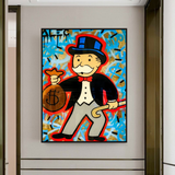 ChandeliersDecor.com-Monopoly Wall Poster-Alec Monopoly Canvas Wall Art - Money Bag