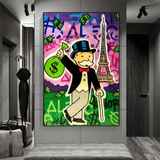 ChandeliersDecor.com-Monopoly Wall Poster-Alec Monopoly Eiffel Tower Canvas Print
