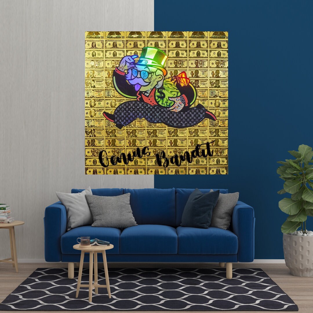 ChandeliersDecor.com-Monopoly Wall Poster-Alec Monopoly Genius Bandit Canvas Print