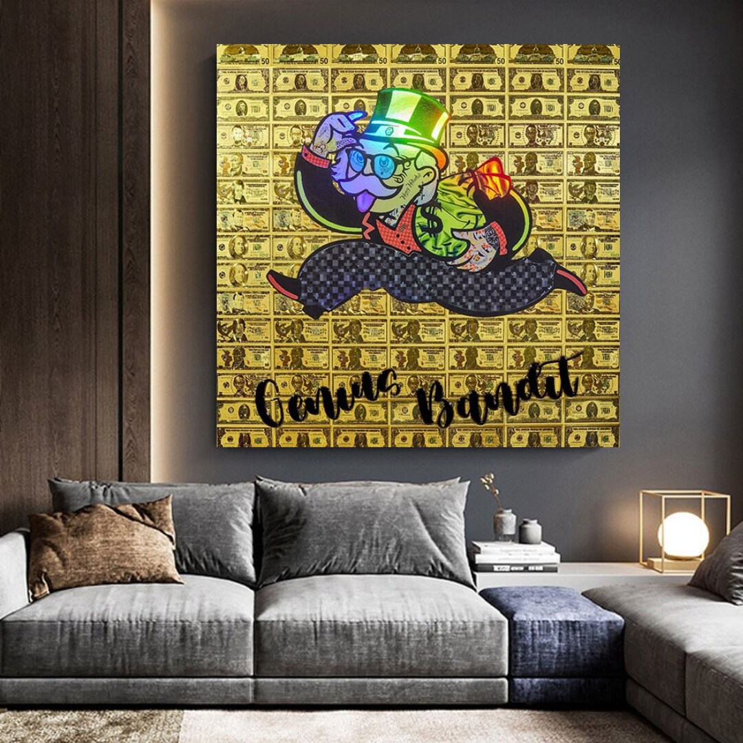 ChandeliersDecor.com-Monopoly Wall Poster-Alec Monopoly Genius Bandit Canvas Print