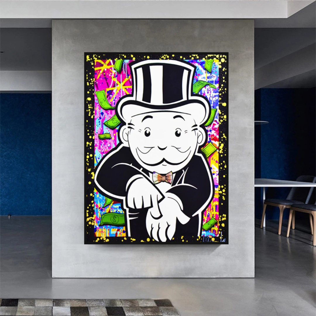 ChandeliersDecor.com-Monopoly Wall Poster-Alec Monopoly Give Me Money Canvas Print
