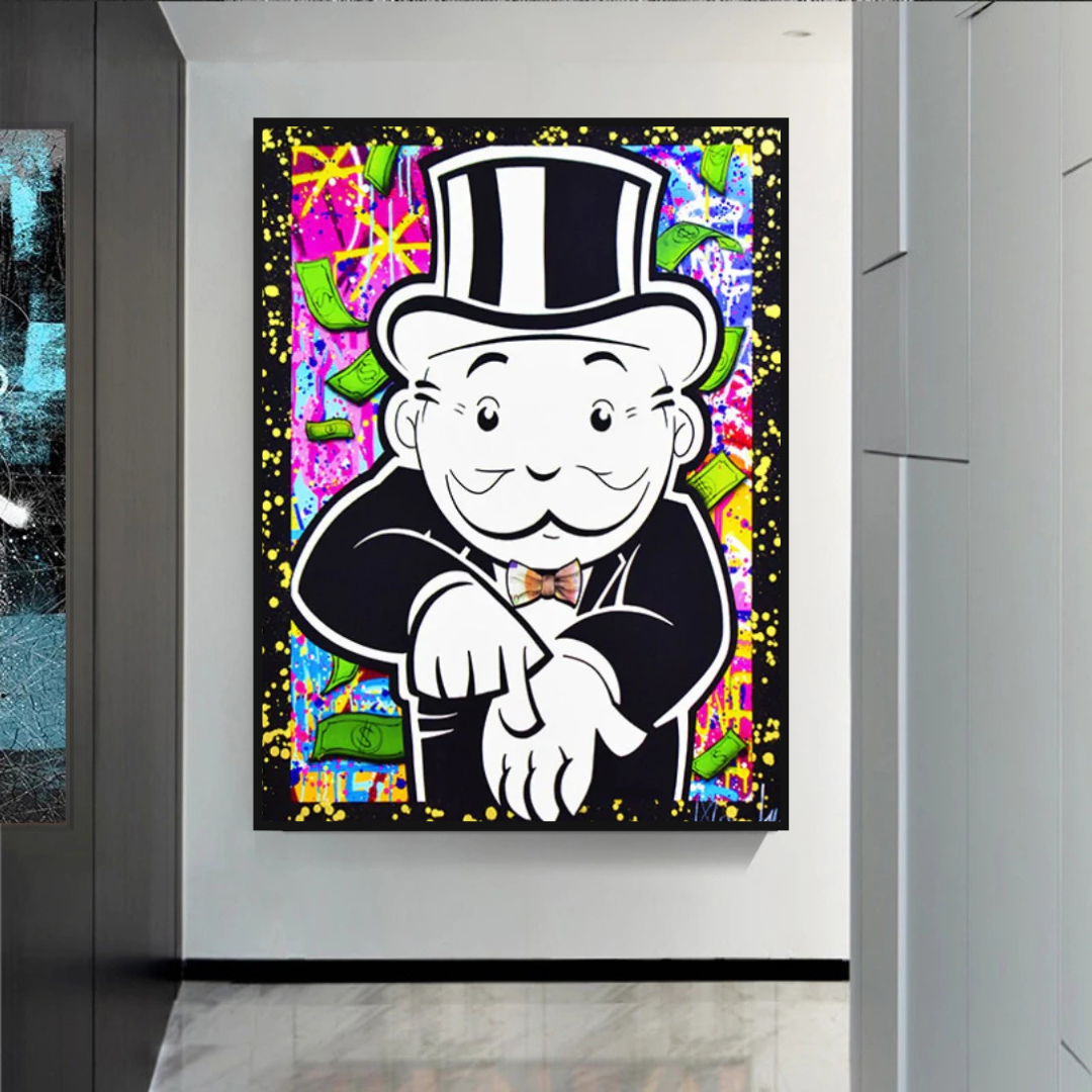 ChandeliersDecor.com-Monopoly Wall Poster-Alec Monopoly Give Me Money Canvas Print