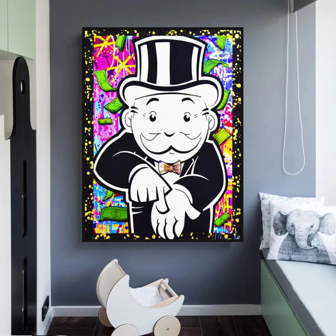 ChandeliersDecor.com-Monopoly Wall Poster-Alec Monopoly Give Me Money Canvas Print