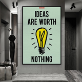 ChandeliersDecor.com-Monopoly Wall Poster-Alec Monopoly Ideas are Worth Nothing Play Card Canvas Wall Art