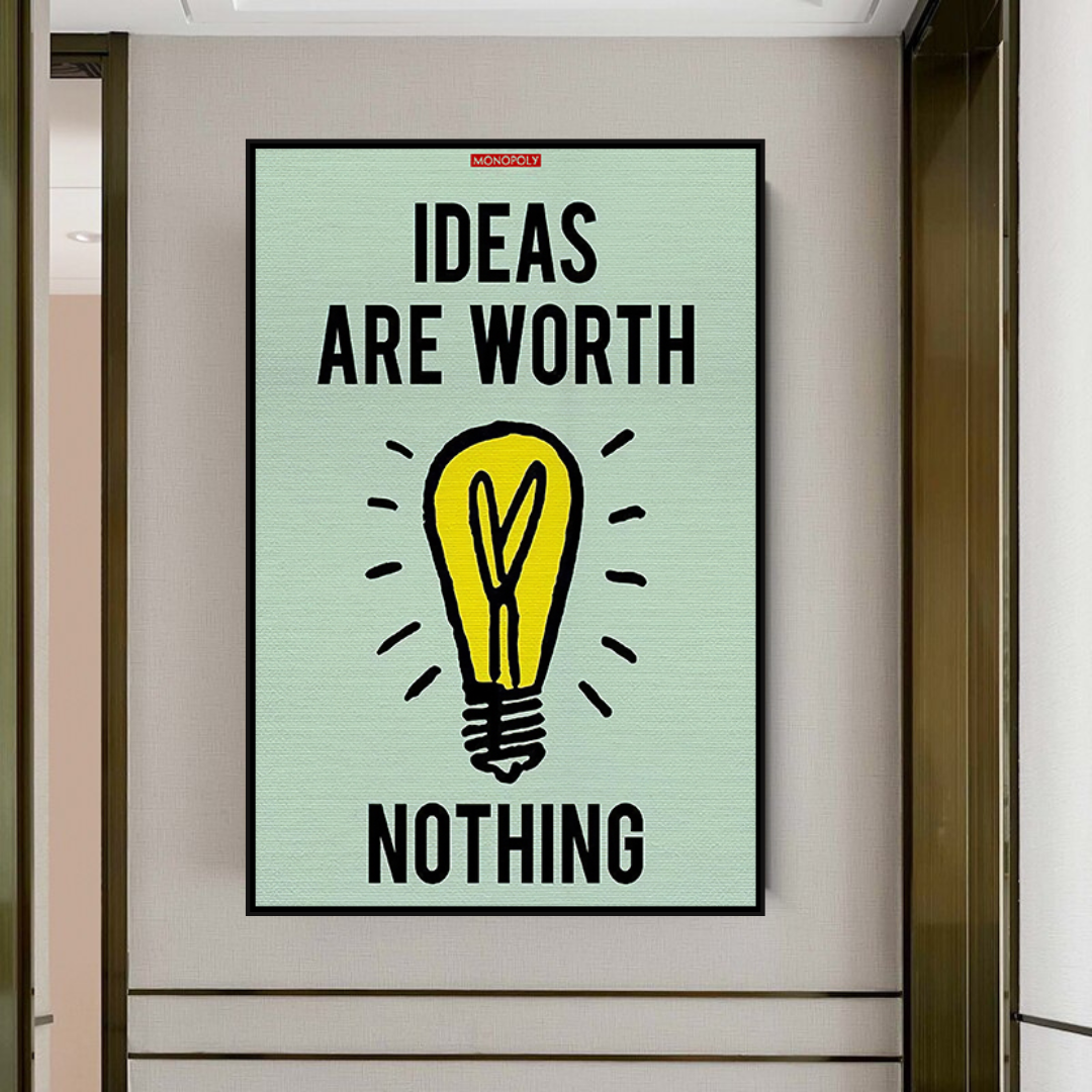 ChandeliersDecor.com-Monopoly Wall Poster-Alec Monopoly Ideas are Worth Nothing Play Card Canvas Wall Art