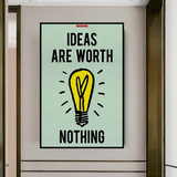 ChandeliersDecor.com-Monopoly Wall Poster-Alec Monopoly Ideas are Worth Nothing Play Card Canvas Wall Art