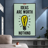 ChandeliersDecor.com-Monopoly Wall Poster-Alec Monopoly Ideas are Worth Nothing Play Card Canvas Wall Art