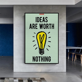 ChandeliersDecor.com-Monopoly Wall Poster-Alec Monopoly Ideas are Worth Nothing Play Card Canvas Wall Art