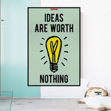 ChandeliersDecor.com-Monopoly Wall Poster-Alec Monopoly Ideas are Worth Nothing Play Card Canvas Wall Art