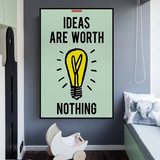 ChandeliersDecor.com-Monopoly Wall Poster-Alec Monopoly Ideas are Worth Nothing Play Card Canvas Wall Art
