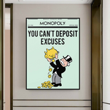 ChandeliersDecor.com-Monopoly Wall Poster-Alec Monopoly If You Can’t Deposit Excuses Play Card Canvas Wall Art