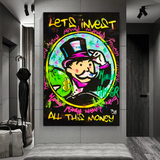 ChandeliersDecor.com-Monopoly Wall Poster-Alec Monopoly Lets Invest All Your money Canvas Art