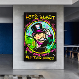 ChandeliersDecor.com-Monopoly Wall Poster-Alec Monopoly Lets Invest All Your money Canvas Art