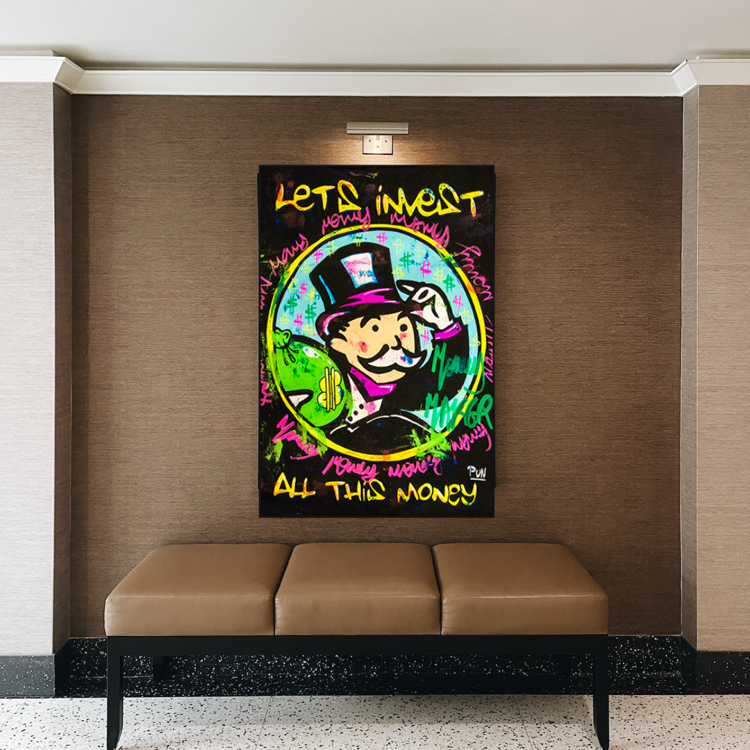 ChandeliersDecor.com-Monopoly Wall Poster-Alec Monopoly Lets Invest All Your money Canvas Art