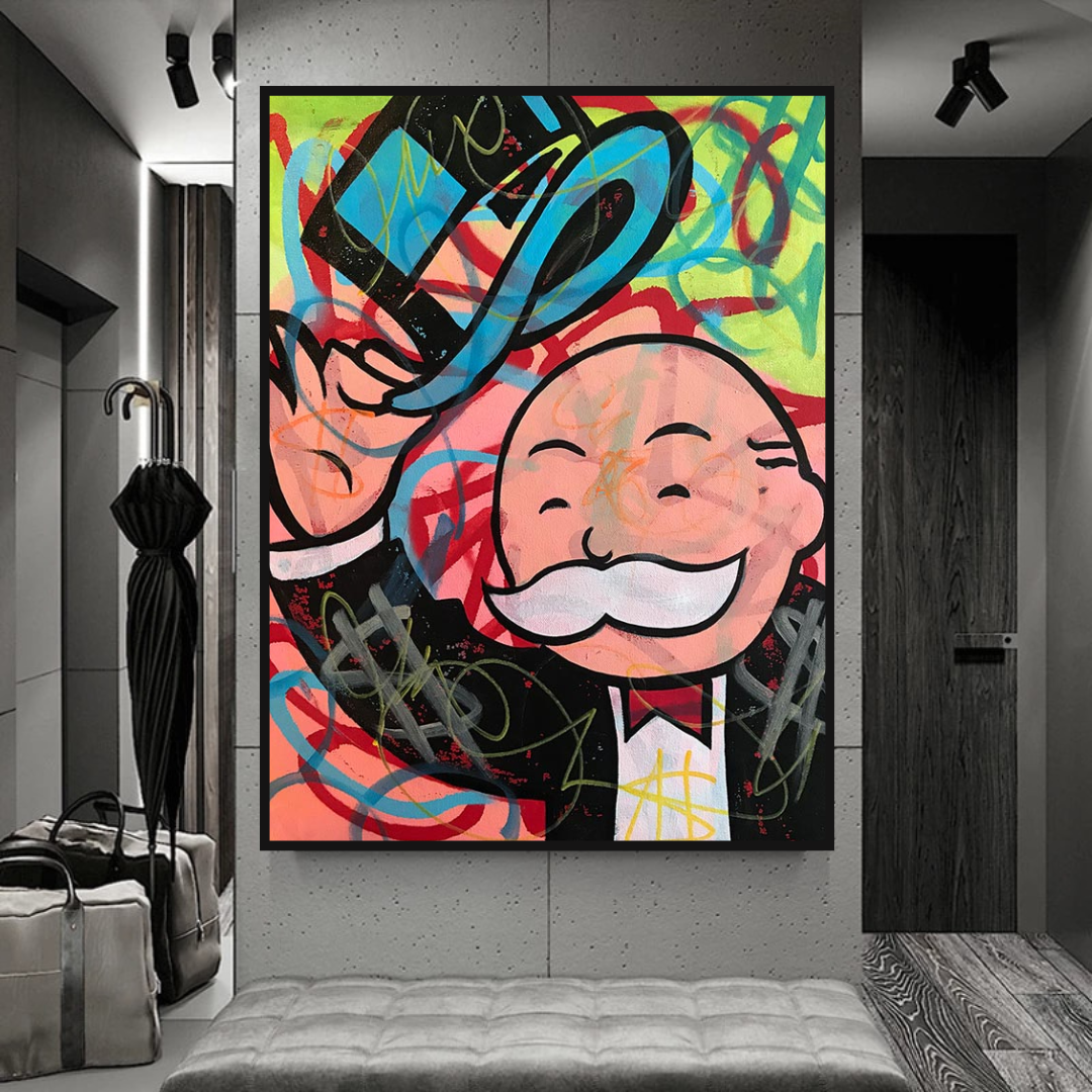 ChandeliersDecor.com-Monopoly Wall Poster-Alec Monopoly Magician Canvas Print - Millionaire Art