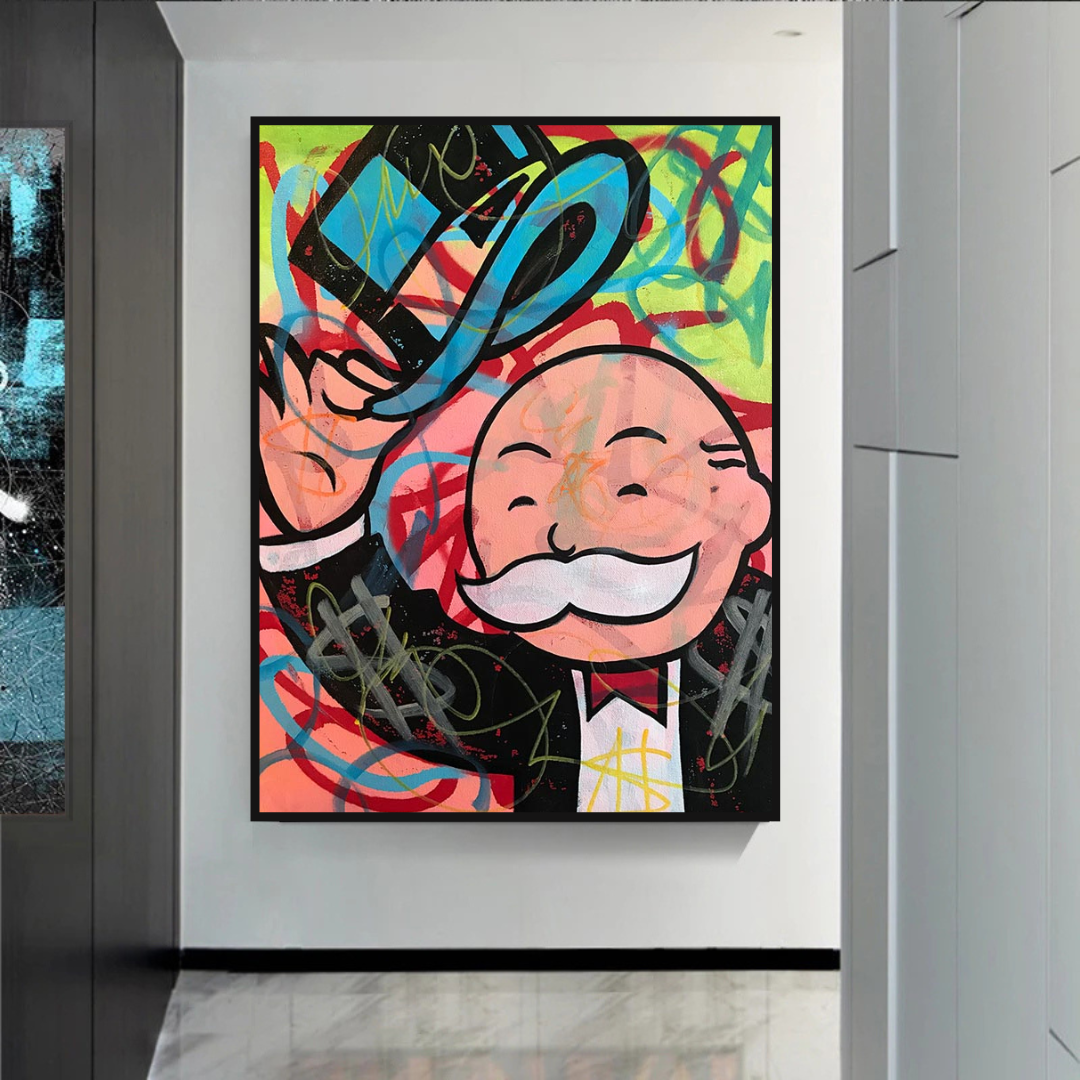 ChandeliersDecor.com-Monopoly Wall Poster-Alec Monopoly Magician Canvas Print - Millionaire Art