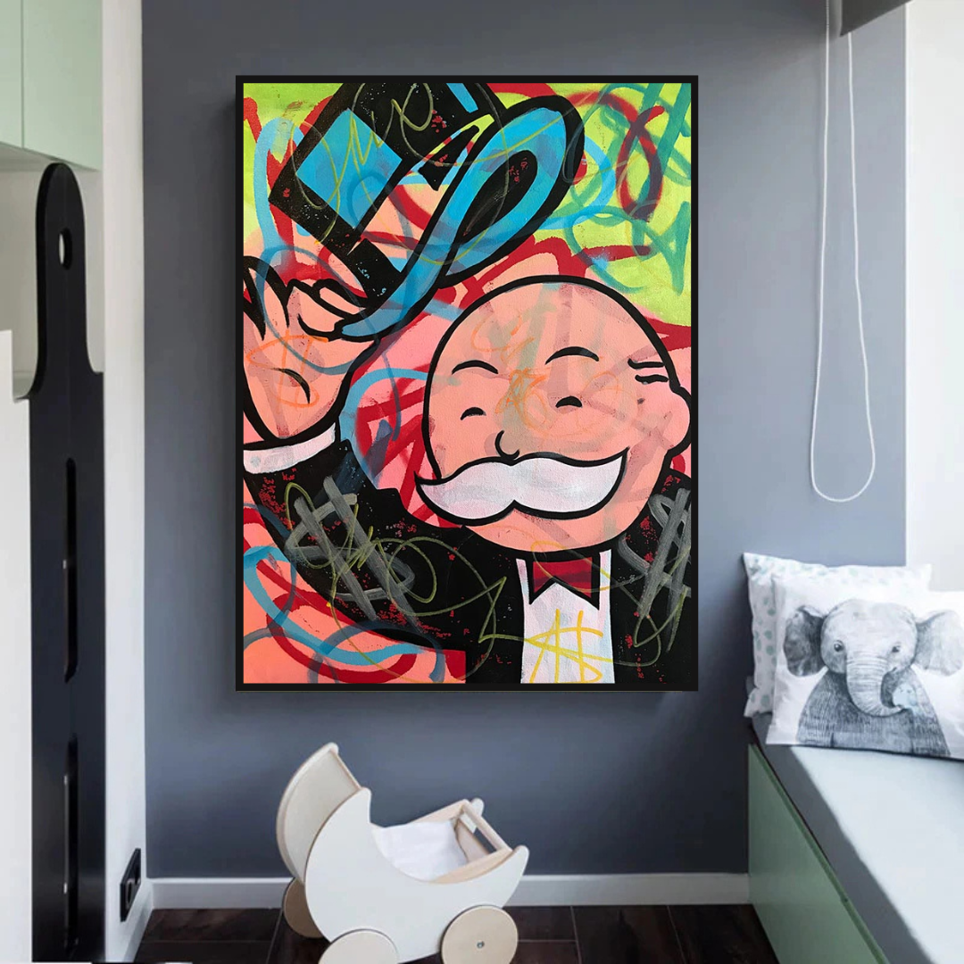 ChandeliersDecor.com-Monopoly Wall Poster-Alec Monopoly Magician Canvas Print - Millionaire Art