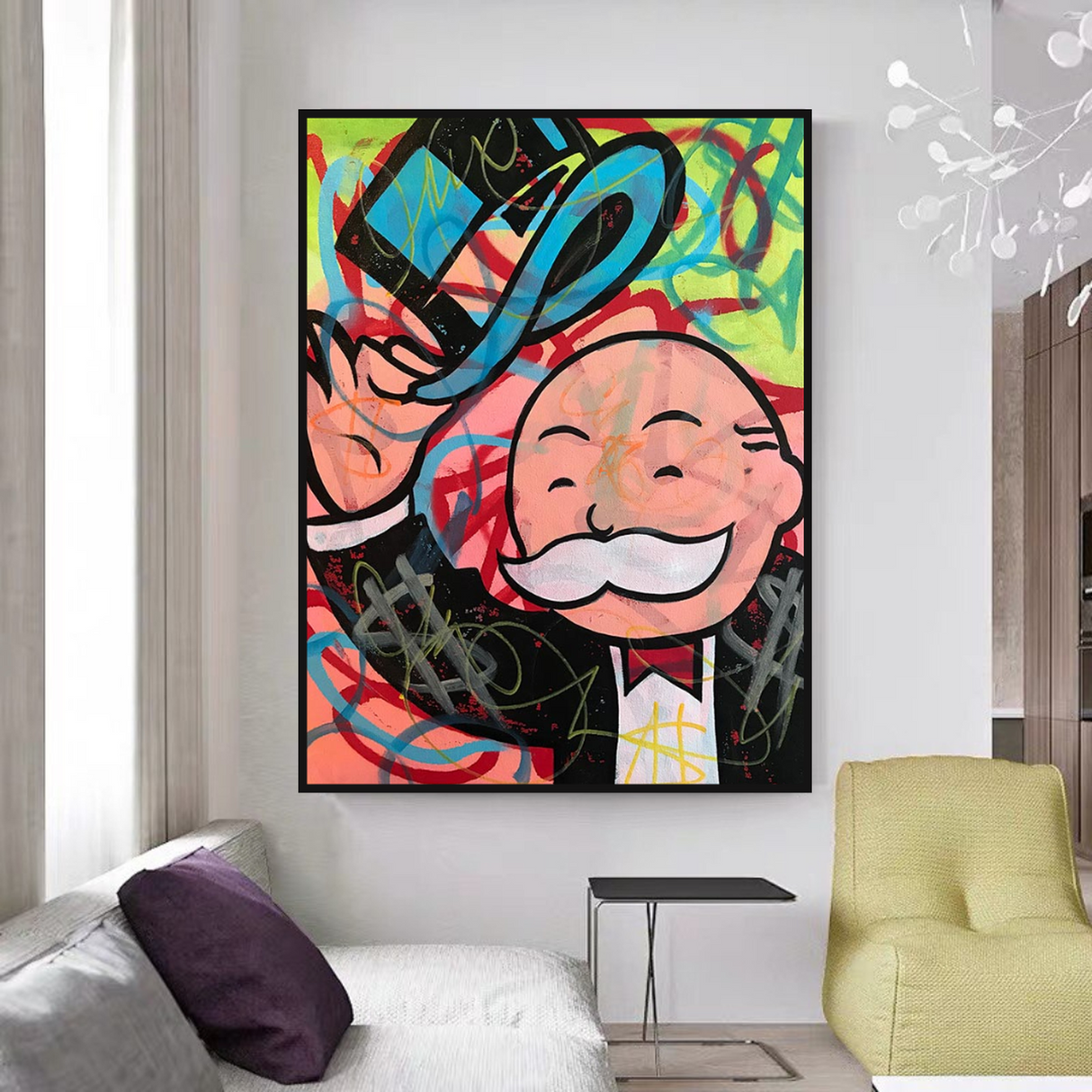 ChandeliersDecor.com-Monopoly Wall Poster-Alec Monopoly Magician Canvas Print - Millionaire Art