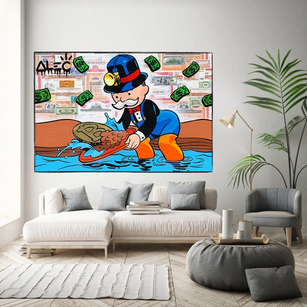ChandeliersDecor.com-Monopoly Wall Poster-Alec Monopoly Man Bitcoin Mining: Crypto Landscape