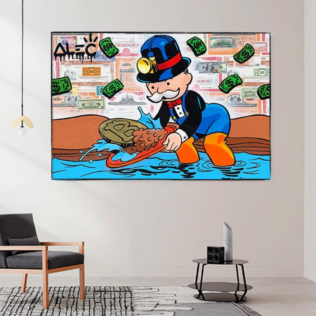 ChandeliersDecor.com-Monopoly Wall Poster-Alec Monopoly Man Bitcoin Mining: Crypto Landscape