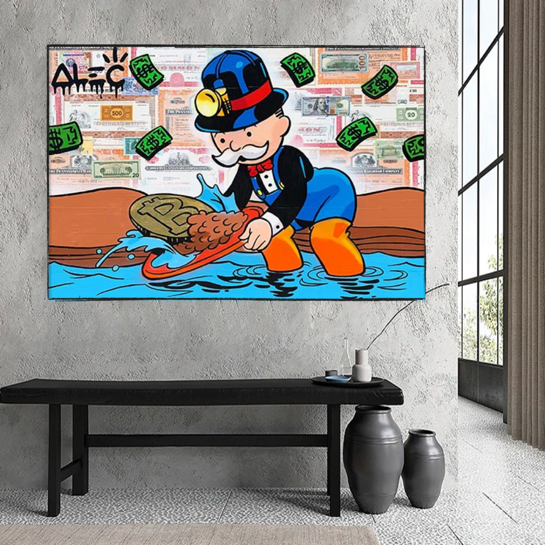 ChandeliersDecor.com-Monopoly Wall Poster-Alec Monopoly Man Bitcoin Mining: Crypto Landscape