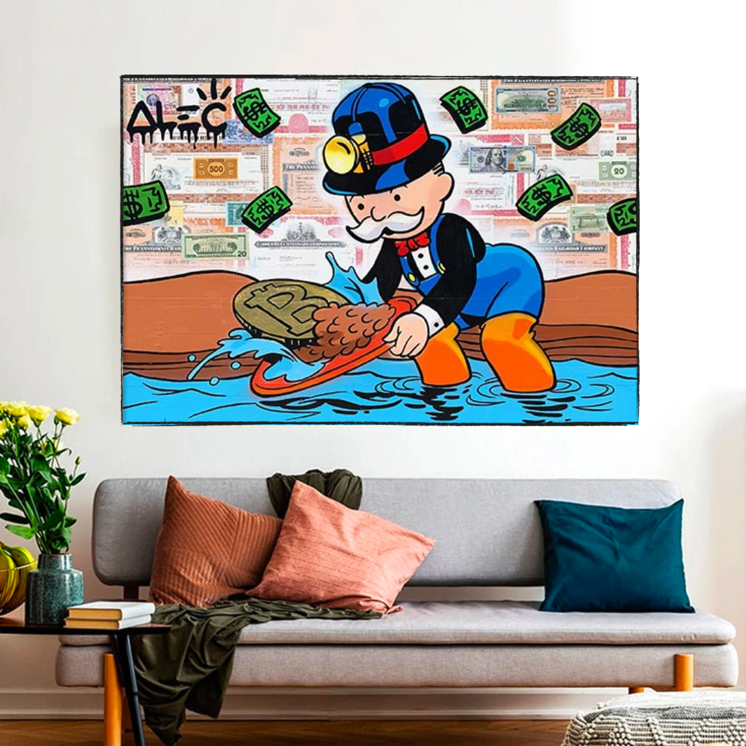 ChandeliersDecor.com-Monopoly Wall Poster-Alec Monopoly Man Bitcoin Mining: Crypto Landscape