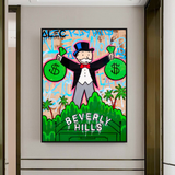 ChandeliersDecor.com-Monopoly Wall Poster-Alec Monopoly Man Holding Bag - Find Exclusive Artworks