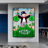 ChandeliersDecor.com-Monopoly Wall Poster-Alec Monopoly Man Holding Bag - Find Exclusive Artworks