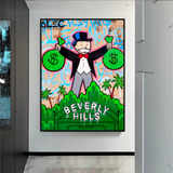 ChandeliersDecor.com-Monopoly Wall Poster-Alec Monopoly Man Holding Bag - Find Exclusive Artworks