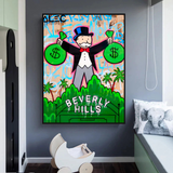 ChandeliersDecor.com-Monopoly Wall Poster-Alec Monopoly Man Holding Bag - Find Exclusive Artworks