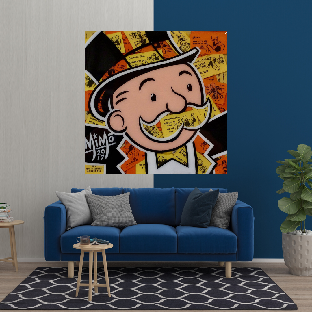 ChandeliersDecor.com-Monopoly Wall Poster-Alec Monopoly Man Premium Money Canvas Wall Art