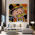 ChandeliersDecor.com-Monopoly Wall Poster-Alec Monopoly Man Premium Money Canvas Wall Art