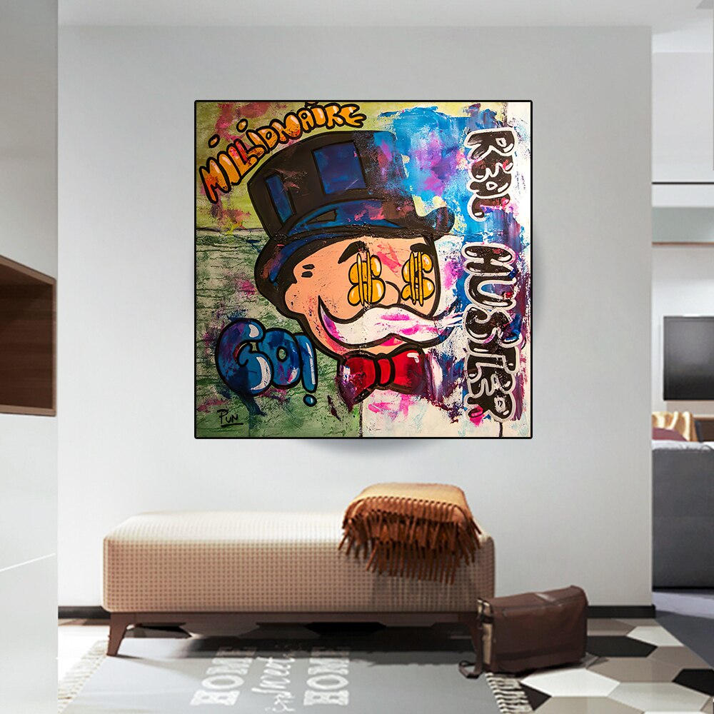 ChandeliersDecor.com-Monopoly Wall Poster-Alec Monopoly Millionaire Hustler Art | Monopoly Man Poster