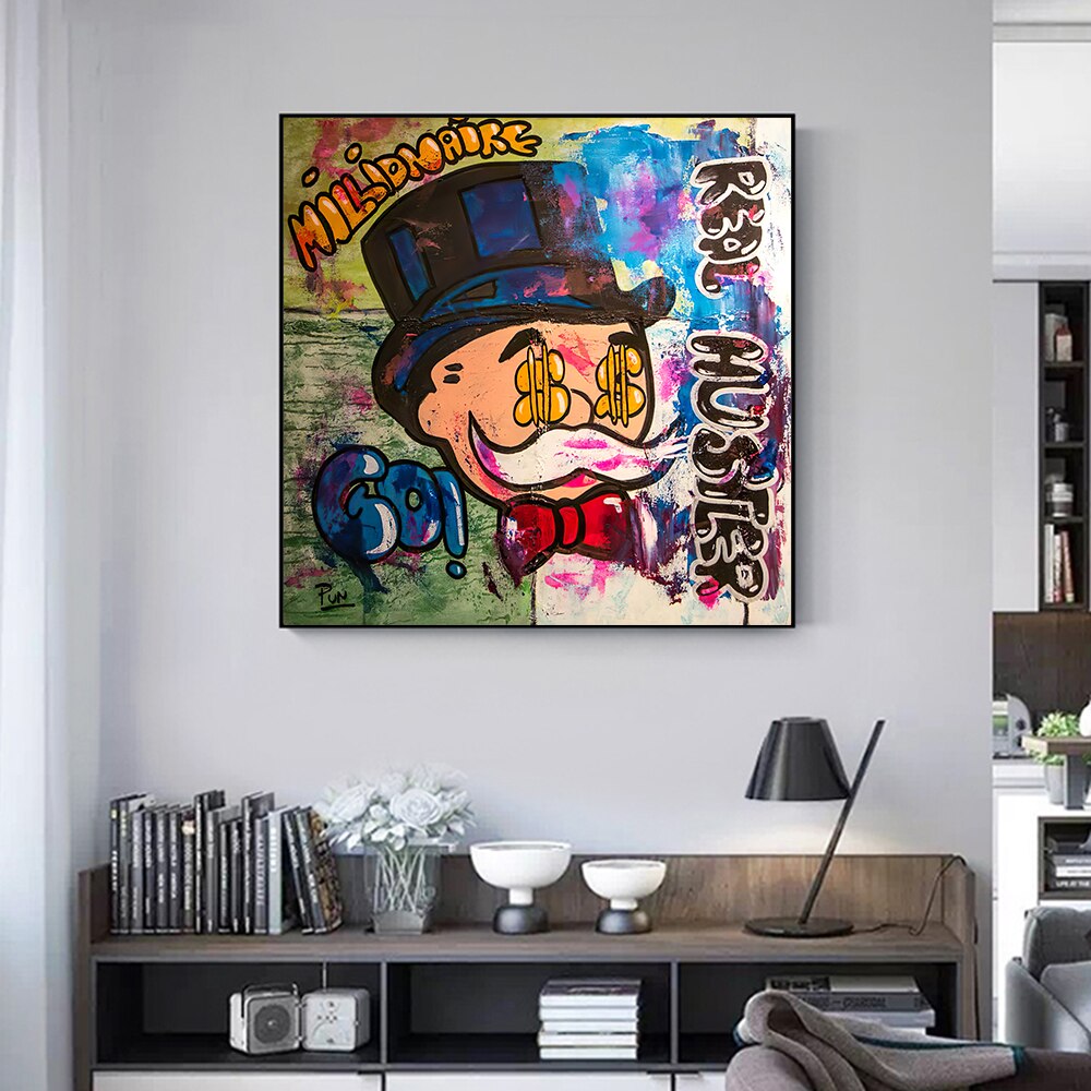 ChandeliersDecor.com-Monopoly Wall Poster-Alec Monopoly Millionaire Hustler Art | Monopoly Man Poster