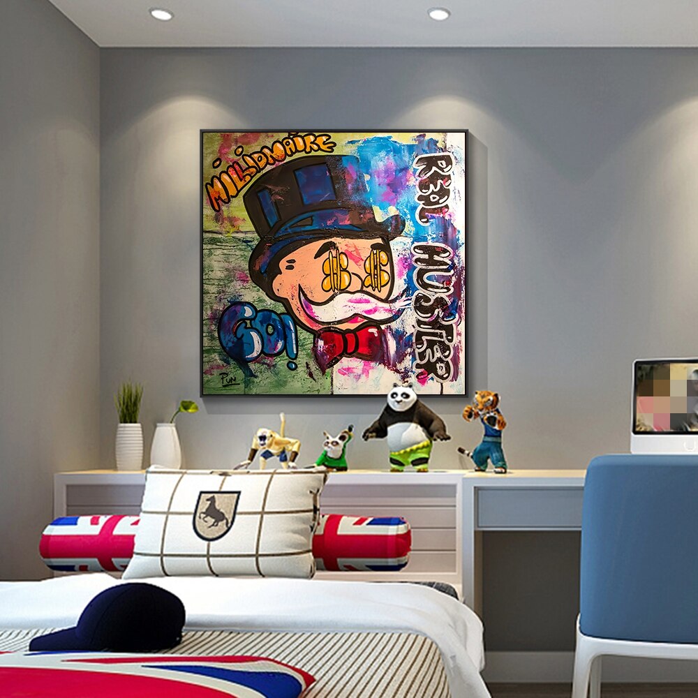 ChandeliersDecor.com-Monopoly Wall Poster-Alec Monopoly Millionaire Hustler Art | Monopoly Man Poster