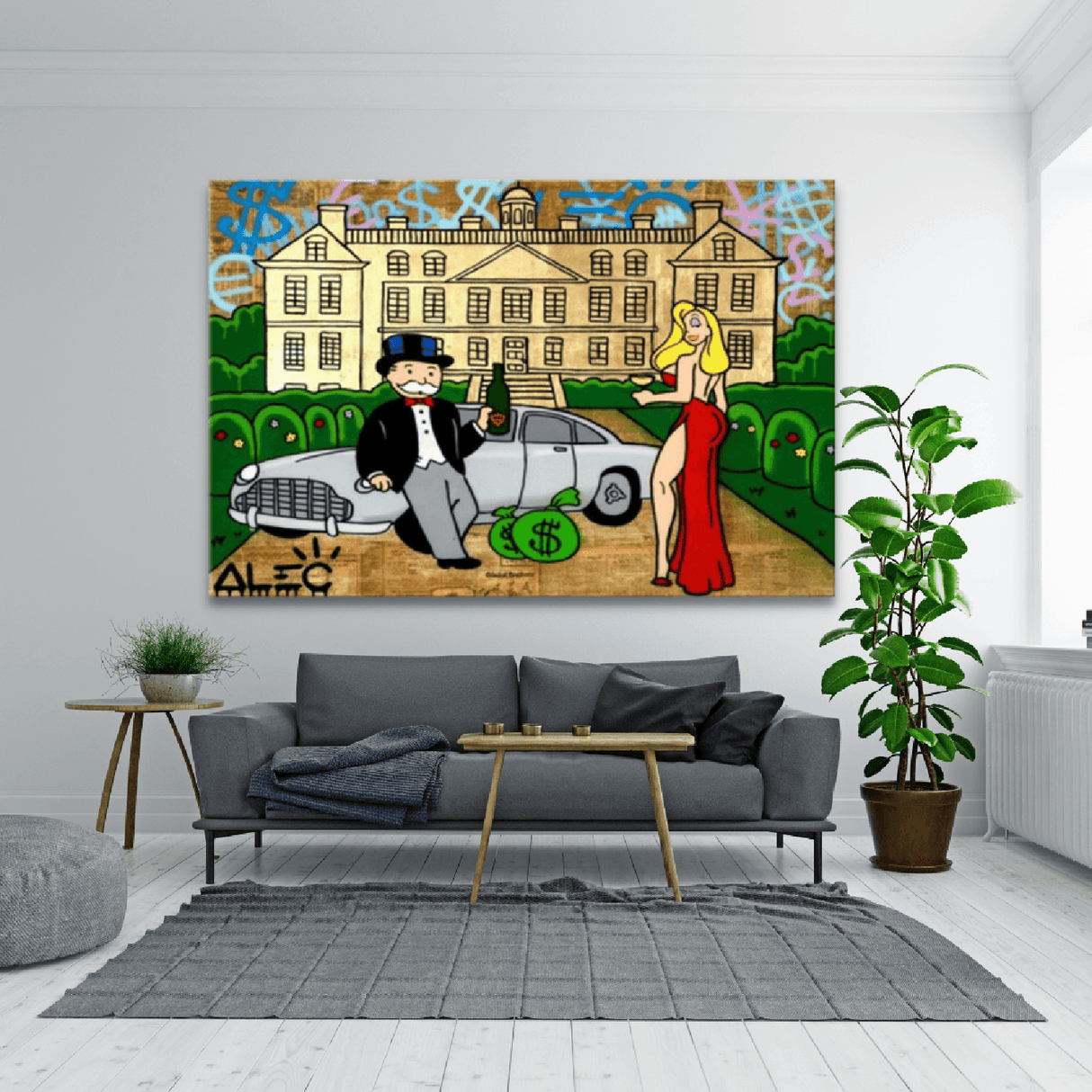 ChandeliersDecor.com-Monopoly Wall Poster-Alec Monopoly Millionaire Palace Canvas Print
