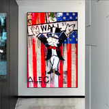 ChandeliersDecor.com-Monopoly Wall Poster-Alec Monopoly Millionaire Wall Street USA Canvas Wall Art
