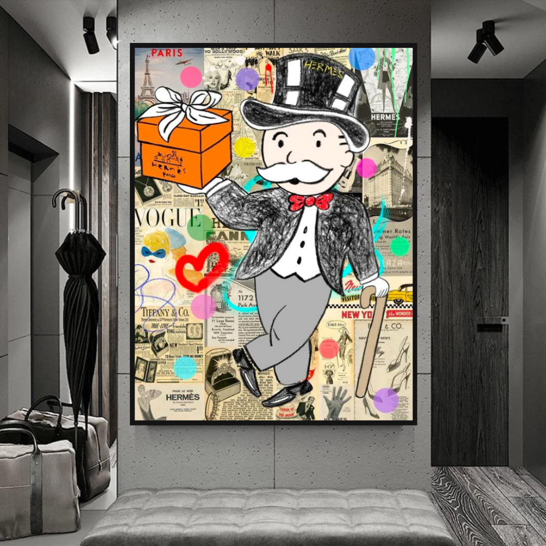 ChandeliersDecor.com-Monopoly Wall Poster-Alec Monopoly Money Gift Prints Newspaper Canvas Print
