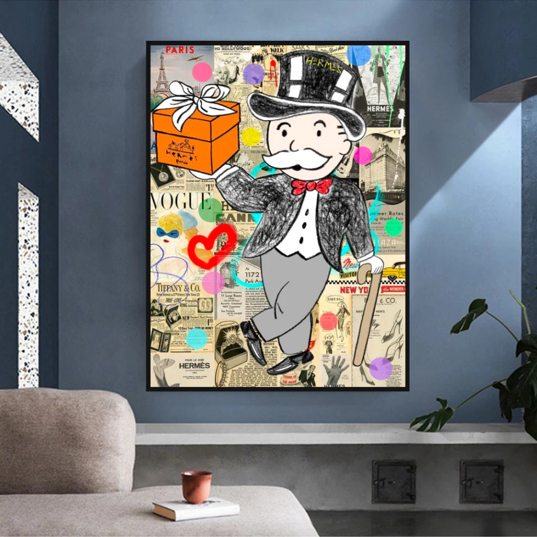 ChandeliersDecor.com-Monopoly Wall Poster-Alec Monopoly Money Gift Prints Newspaper Canvas Print