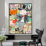 ChandeliersDecor.com-Monopoly Wall Poster-Alec Monopoly Money Gift Prints Newspaper Canvas Print